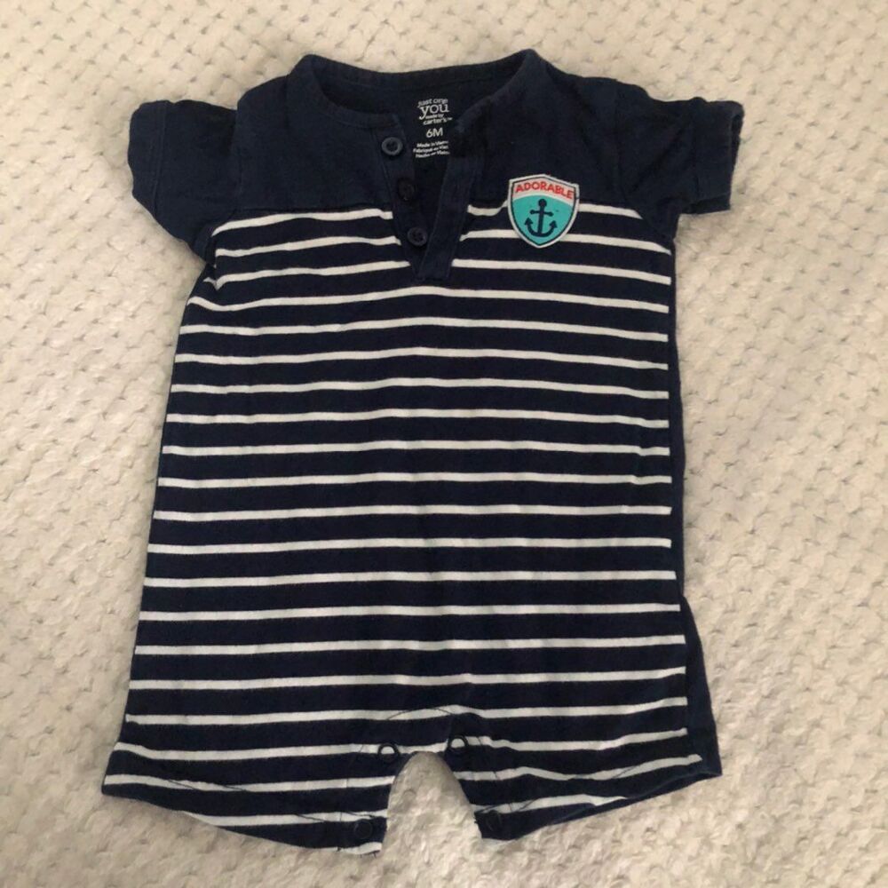 Infant boys Carters 3-6 shortall romper